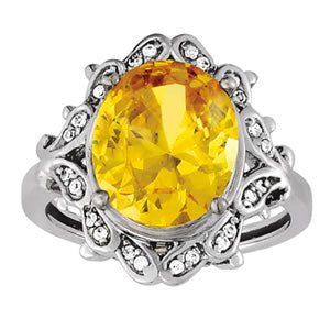 Oval Gemstone Fashion Ring · 0.12 ct tw