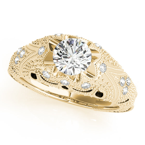 Round Antique Diamond Engagement Ring · 0.89 ct tw