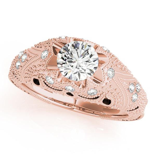 Round Antique Diamond Engagement Ring · 0.89 ct tw