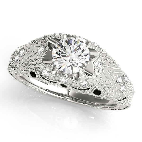 Round Antique Diamond Engagement Ring · 0.89 ct tw