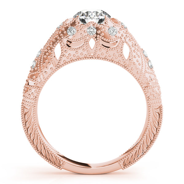 Round Antique Diamond Engagement Ring · 0.89 ct tw