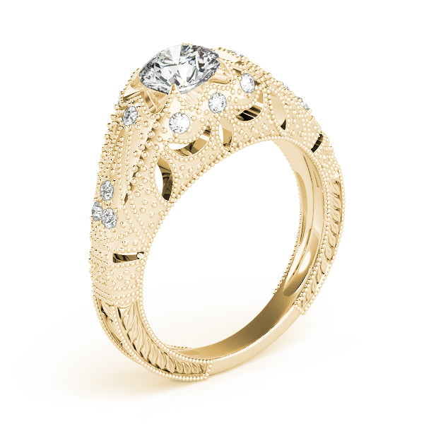 Round Antique Diamond Engagement Ring · 0.89 ct tw