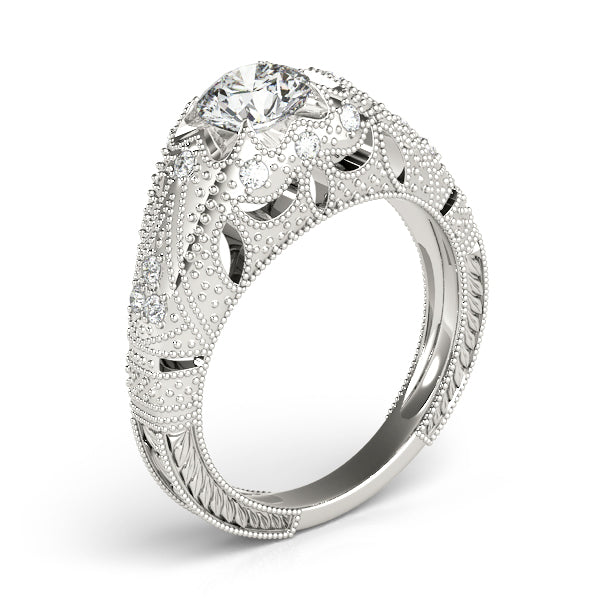 Round Antique Diamond Engagement Ring · 0.89 ct tw