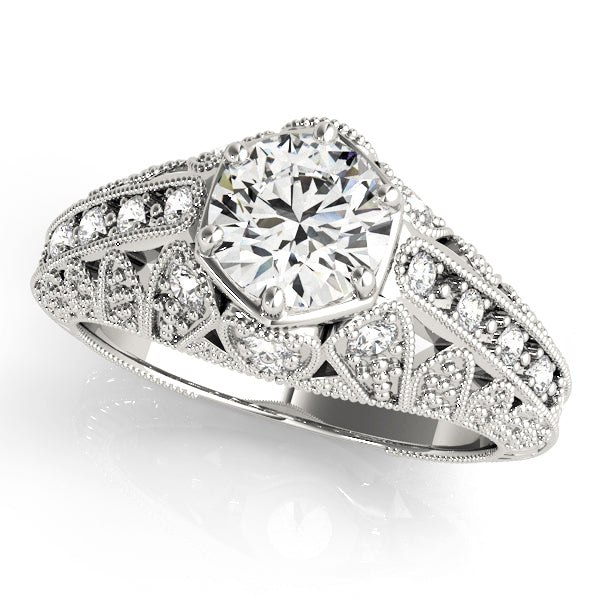 Round Antique Diamond Engagement Ring · 0.91 ct tw