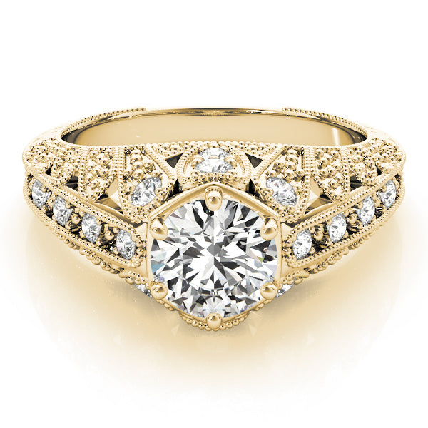 Round Antique Diamond Engagement Ring · 0.91 ct tw