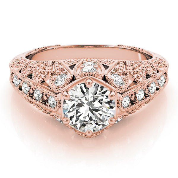 Round Antique Diamond Engagement Ring · 0.91 ct tw