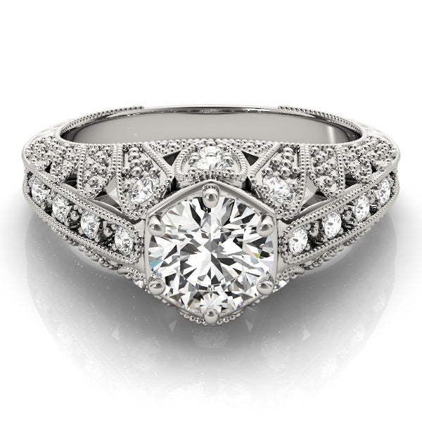 Round Antique Diamond Engagement Ring · 0.91 ct tw