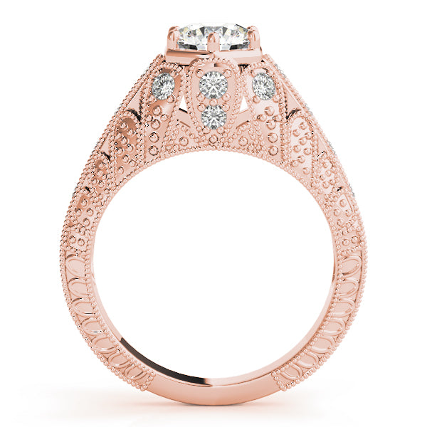 Round Antique Diamond Engagement Ring · 0.91 ct tw