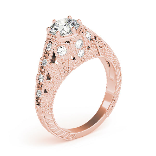 Round Antique Diamond Engagement Ring · 0.91 ct tw