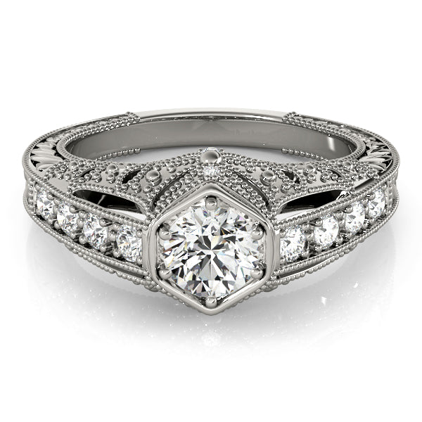 Round Antique Diamond Engagement Ring · 0.60 ct tw