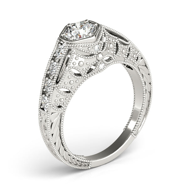 Round Antique Diamond Engagement Ring · 0.60 ct tw