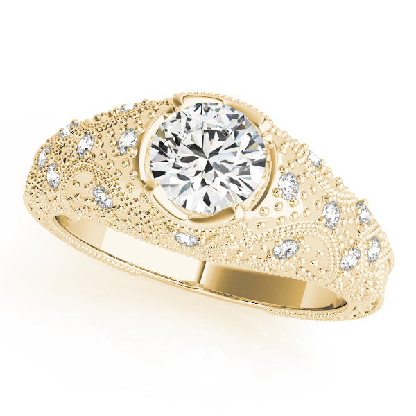 Round Antique Diamond Engagement Ring · 0.91 ct tw