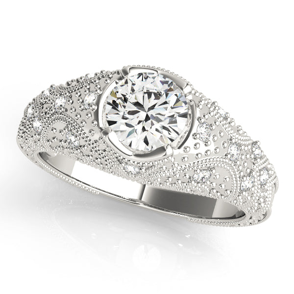 Round Antique Diamond Engagement Ring · 0.91 ct tw