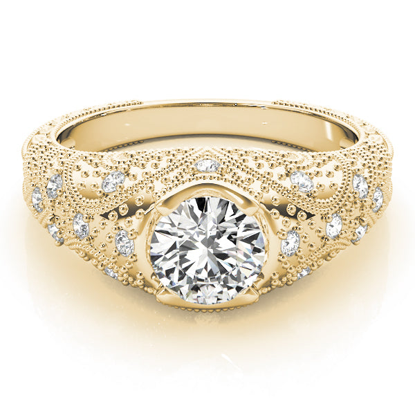 Round Antique Diamond Engagement Ring · 0.91 ct tw