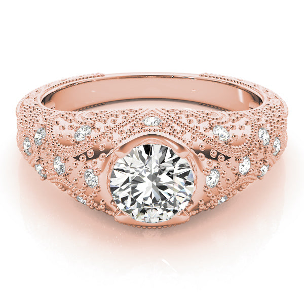 Round Antique Diamond Engagement Ring · 0.91 ct tw