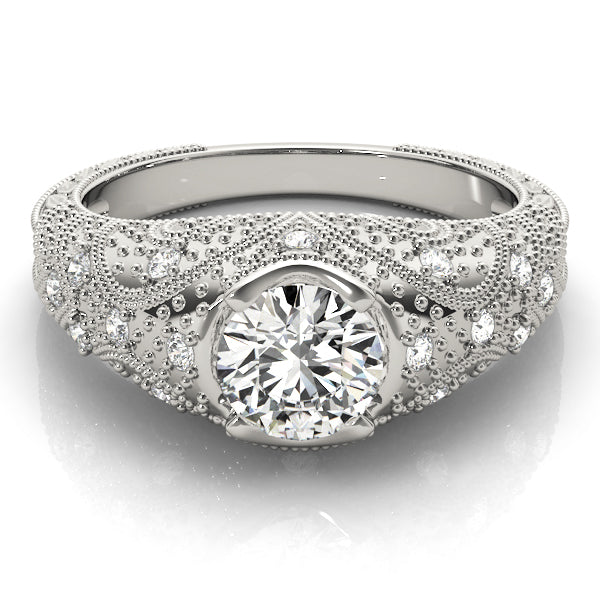 Round Antique Diamond Engagement Ring · 0.91 ct tw