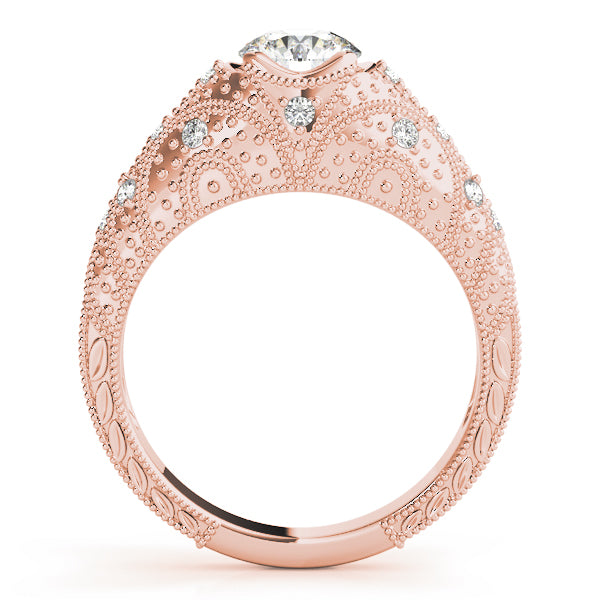 Round Antique Diamond Engagement Ring · 0.91 ct tw