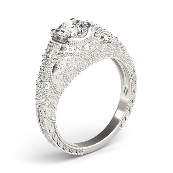 Round Antique Diamond Engagement Ring · 0.91 ct tw