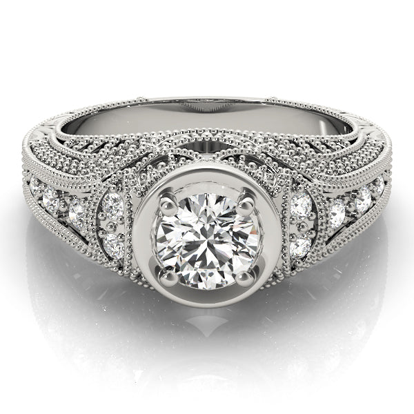 Round Antique Diamond Engagement Ring · 0.60 ct tw