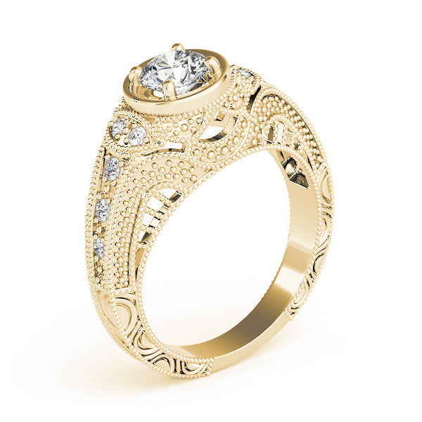 Round Antique Diamond Engagement Ring · 0.60 ct tw