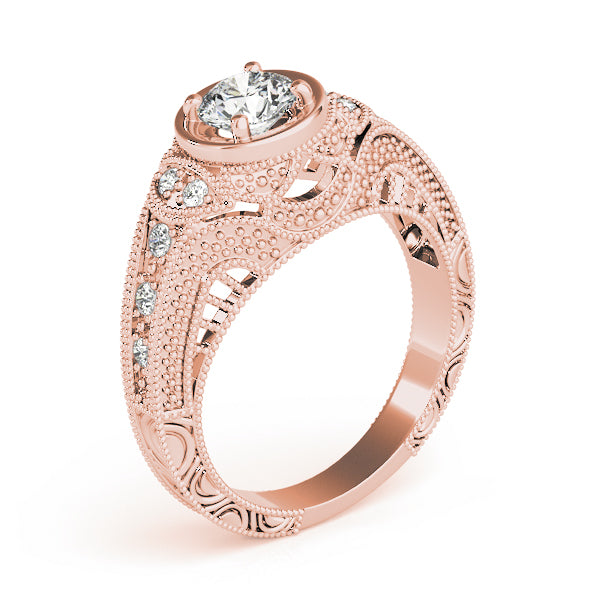 Round Antique Diamond Engagement Ring · 0.60 ct tw