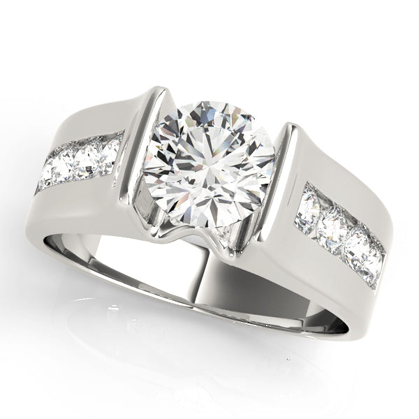 Round Single Row Channel Set Diamond Engagement Ring · 1.40 ct tw