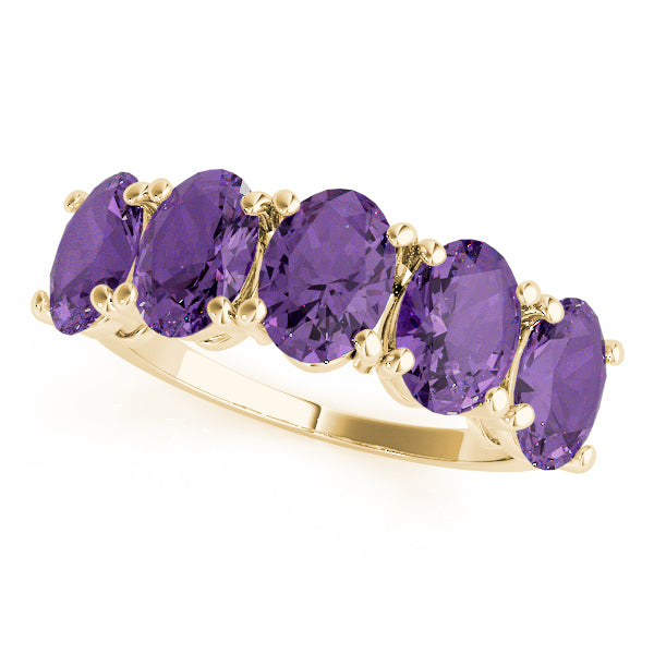 Oval Five-Stone For Gemstones Diamond Fashion Ring · 4.75 ct tw