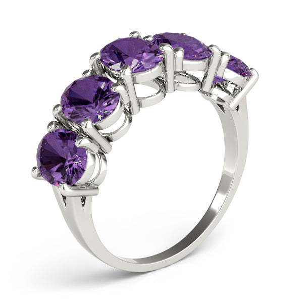 Oval Five-Stone For Gemstones Diamond Fashion Ring · 4.75 ct tw