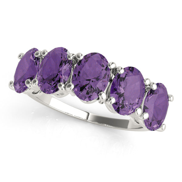 Oval Five-Stone For Gemstones Diamond Fashion Ring · 4.75 ct tw