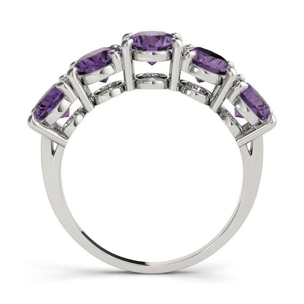 Oval Five-Stone For Gemstones Diamond Fashion Ring · 4.75 ct tw