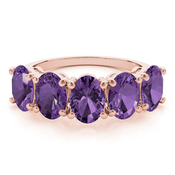 Oval Five-Stone For Gemstones Diamond Fashion Ring · 4.75 ct tw