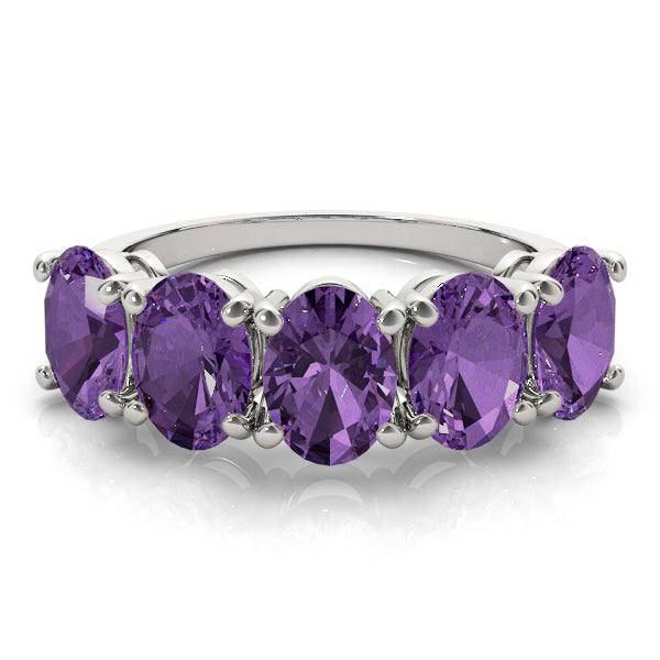 Oval Five-Stone For Gemstones Diamond Fashion Ring · 4.75 ct tw