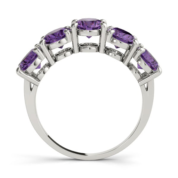 Oval Five-Stone For Gemstones Diamond Fashion Ring · 4.75 ct tw