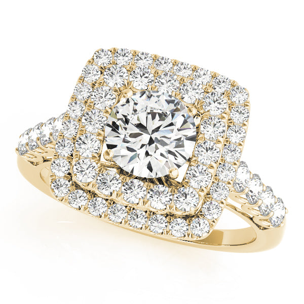 Round Halo Diamond Engagement Ring · 0.89 ct tw