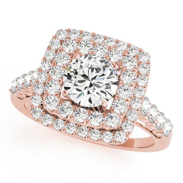 Round Halo Diamond Engagement Ring · 0.89 ct tw