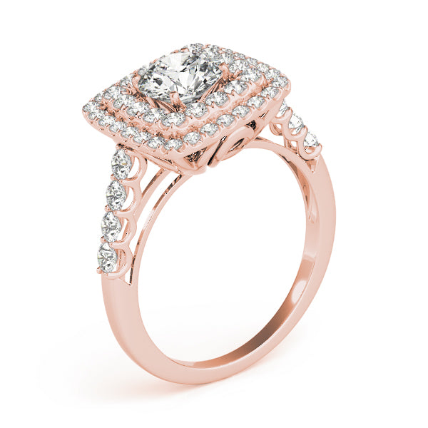 Round Halo Diamond Engagement Ring · 0.89 ct tw