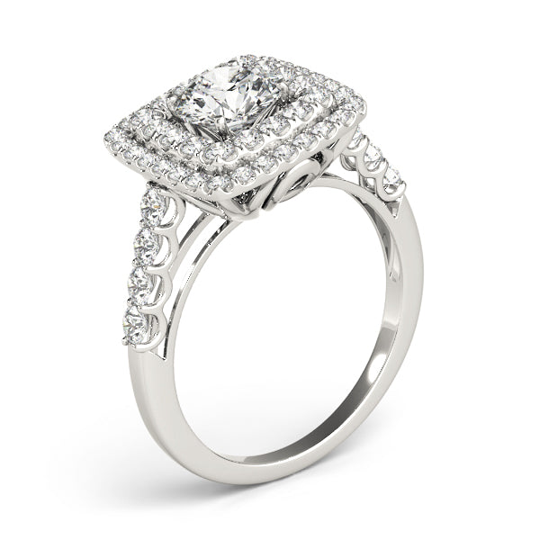 Round Halo Diamond Engagement Ring · 0.89 ct tw