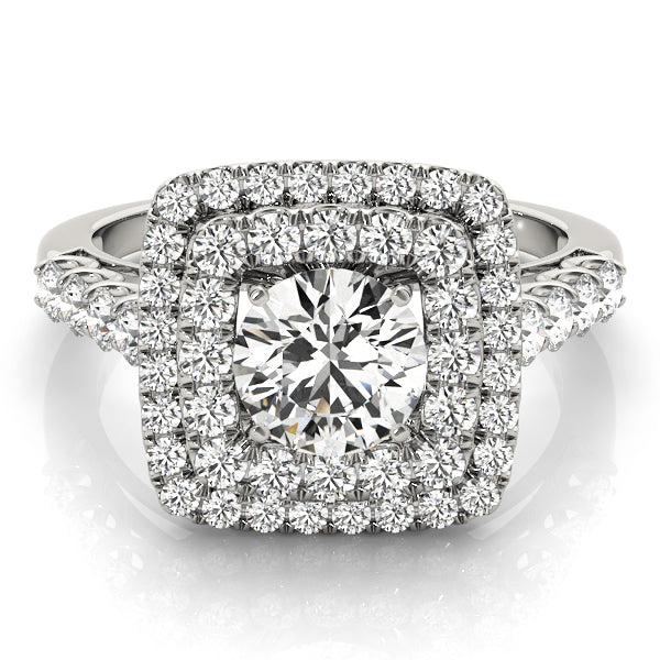Round Halo Diamond Engagement Ring · 0.89 ct tw