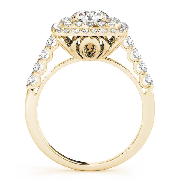Round Halo Diamond Engagement Ring · 0.89 ct tw