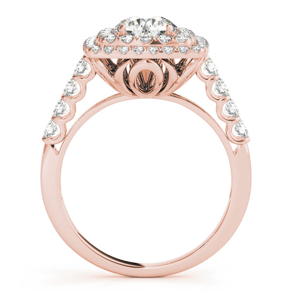 Round Halo Diamond Engagement Ring · 0.89 ct tw