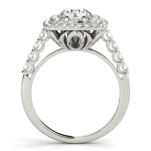 Round Halo Diamond Engagement Ring · 0.89 ct tw
