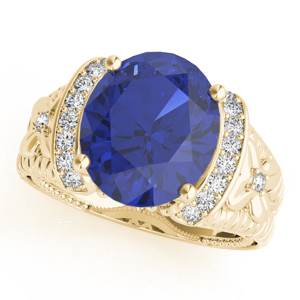 Oval Textured Gemstone Fashion Ring · 0.18 ct tw