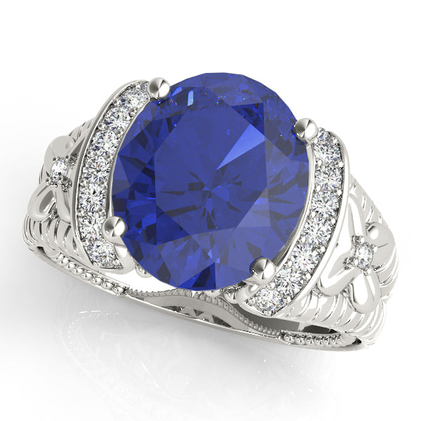 Oval Textured Gemstone Fashion Ring · 0.18 ct tw