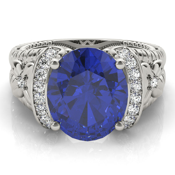 Oval Textured Gemstone Fashion Ring · 0.18 ct tw