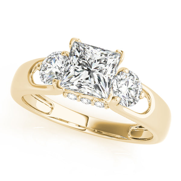 Round Three-Stone Diamond Engagement Ring · 0.56 ct tw