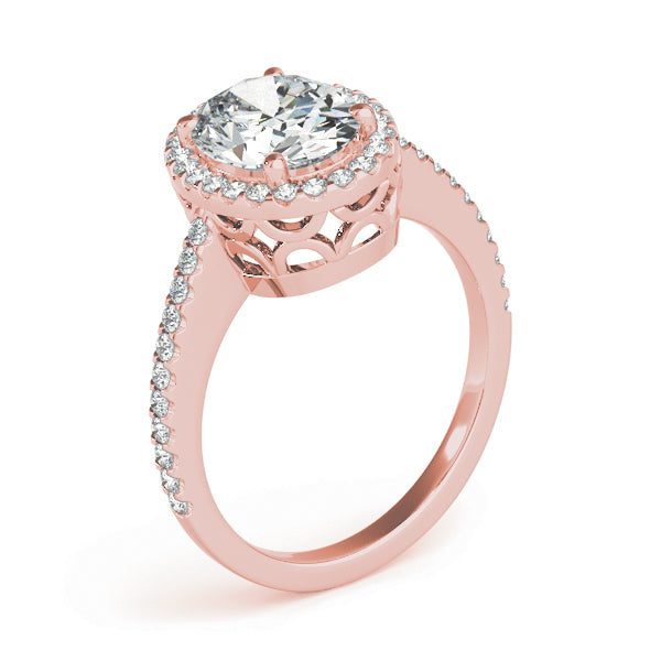 Oval Halo Diamond Engagement Ring · 0.34 ct tw