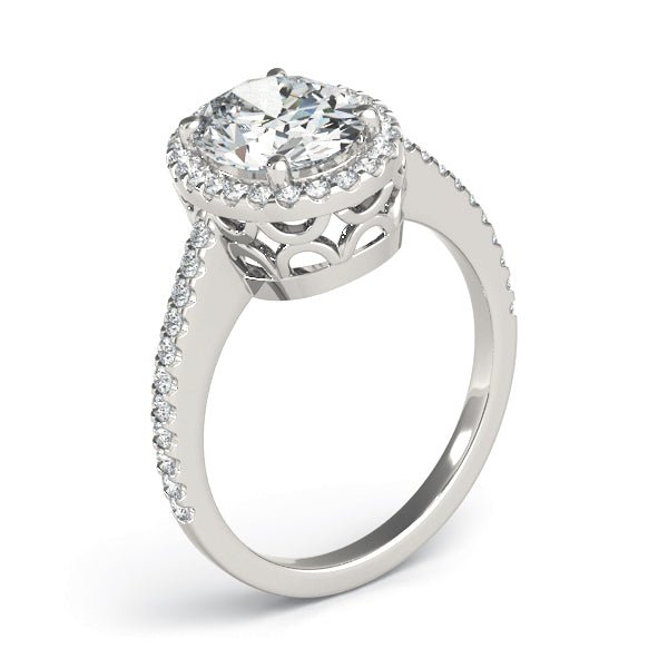 Oval Halo Diamond Engagement Ring · 0.68 ct tw
