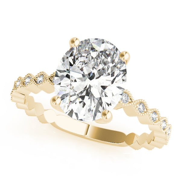 Oval Gemstone Engagement Ring · 0.11 ct tw