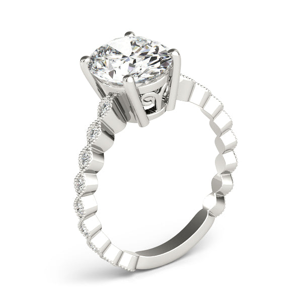 Oval Gemstone Engagement Ring · 0.11 ct tw