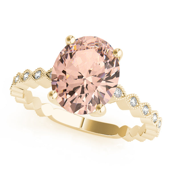 Oval Gemstone Engagement Ring · 0.11 ct tw